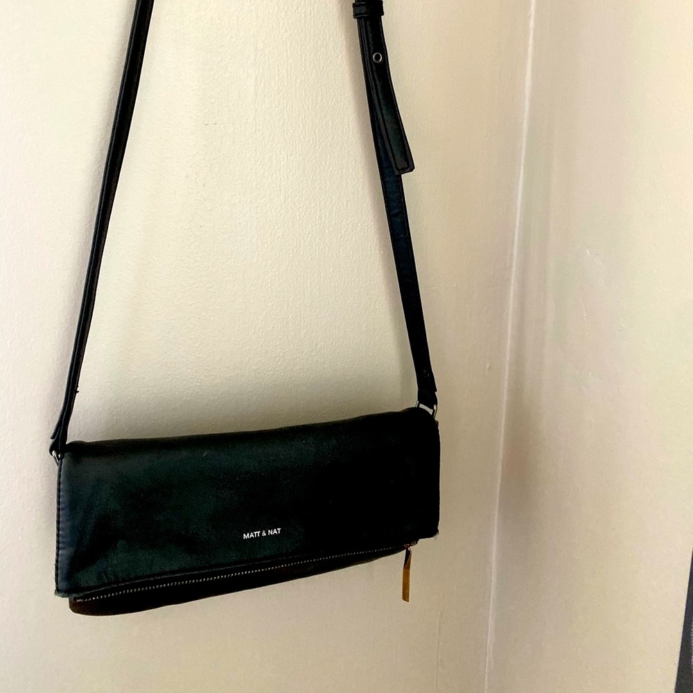 Authentic Vegan Matt and Nat Black Crossbody Bag